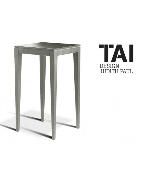 TAI - Table haute d'appoint carré, finition bois peinture RAL au choix.