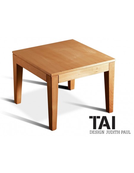 TAI - Table base de salon, finition bois cerise.
