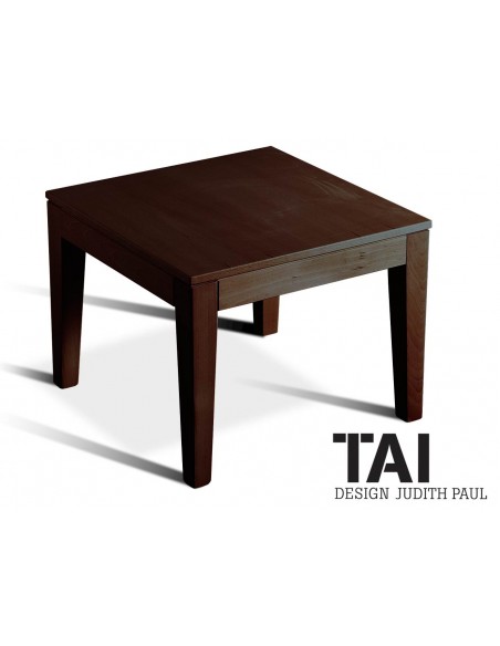 TAI - Table base de salon, finition bois wengé.