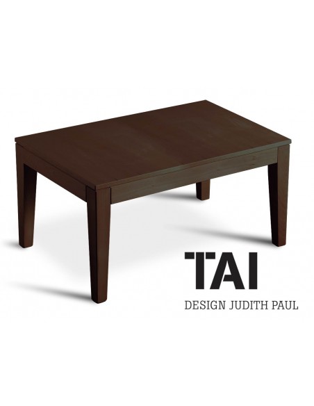 TAI - Table basse rectangulaire, finition bois wengé.