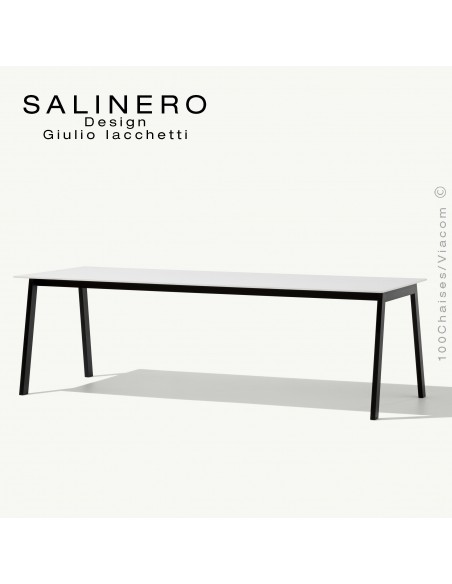  Table SALINERO, pour bureau, boutique, piétement acier, plateau stratifié compact