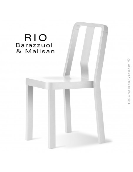 Chaise RIO, en bois de frêne peint blanc