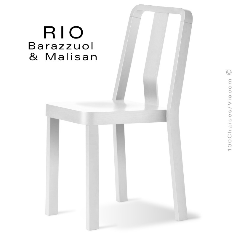 Chaise RIO, en bois de frêne peint blanc