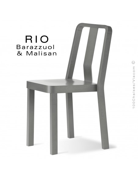 Chaise RIO, en bois de frêne peint gris