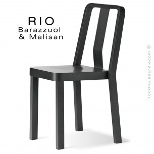 Chaise RIO, en bois de frêne peint noir