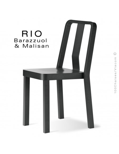 Chaise RIO, en bois de frêne peint noir