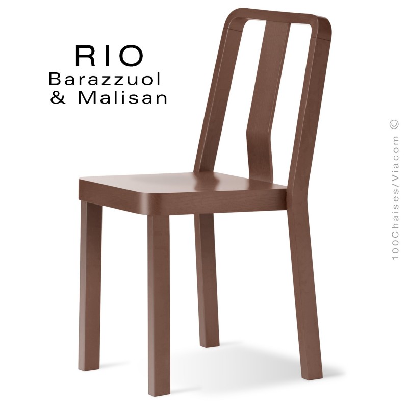 Chaise RIO, en bois de frêne teinté noyer