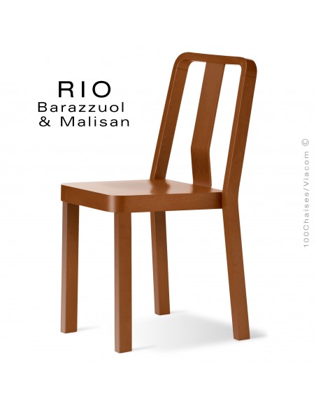 Chaise RIO, en bois de frêne teinté teck