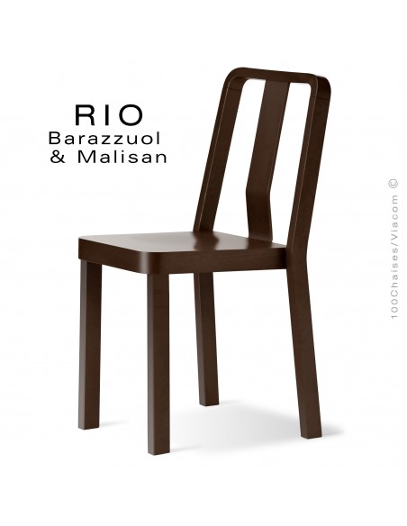 Chaise RIO, en bois de frêne teinté wengé