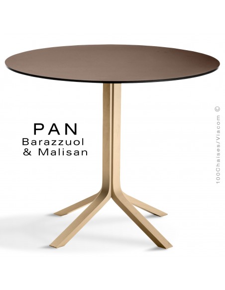 Table PAN, en bois de frêne teinté naturel, plateau FENIX londra (gris)