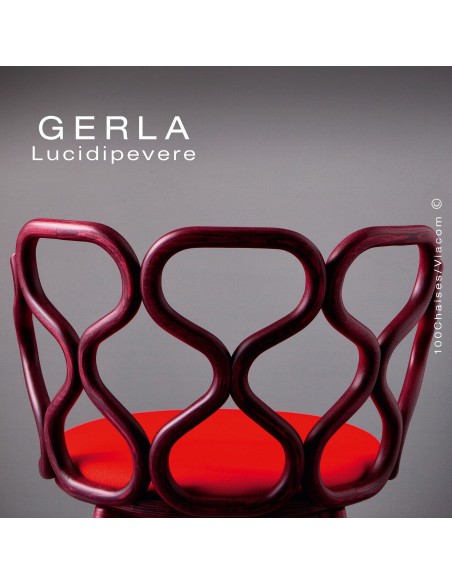 Chaise GERLA, 4 pieds bois de frêne peint ou teinté, assise garnie
