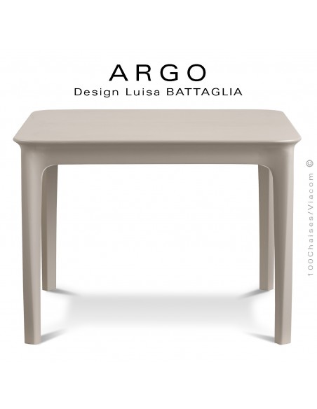 Petite table d'appoint ARGO, structure plastique couleur gris Tourterelle, pour terrasse et extérieur.