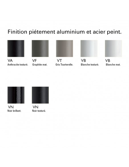 Table NEMO, pour CHR., finition peinture piétement aluminium.