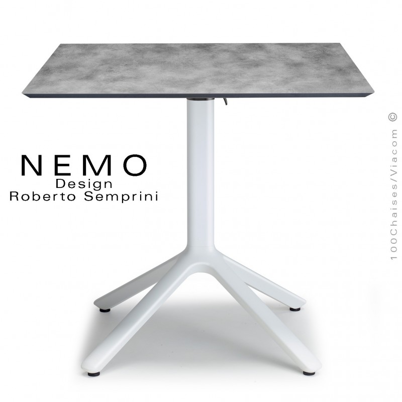 Table Pliante Carrée Gris Clair 70x70cm - Aluminium