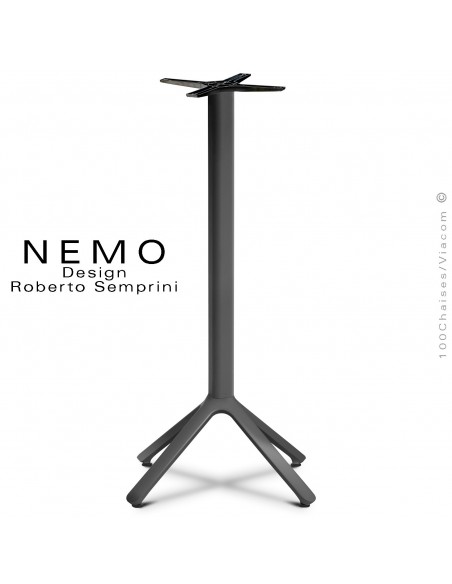 Table mange-debout NEMO, pour CHR., piétement fixe aluminium peint anthracite.