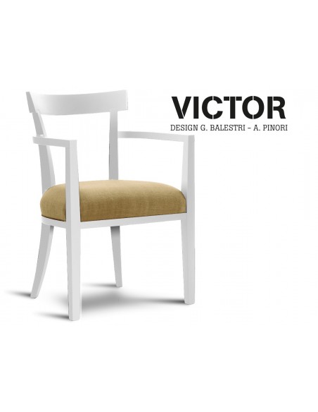 VICTOR finition peinture laqué blanc, habillage toile de jute beige 516