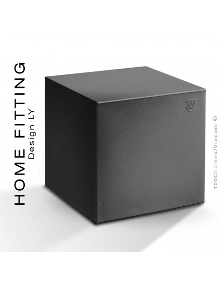 Pouf ou table carré HOME FITTING, structure plastique couleur noir