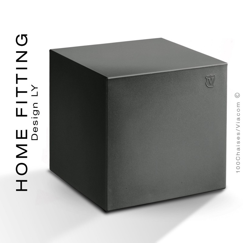 Pouf ou table carré HOME FITTING, structure plastique couleur noir
