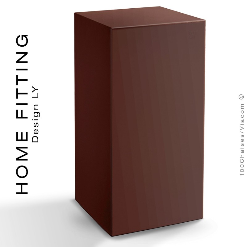 Table haute carré HOME FITTING, structure plastique couleur brun