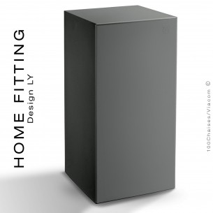 Table haute carré HOME FITTING, structure plastique couleur noir