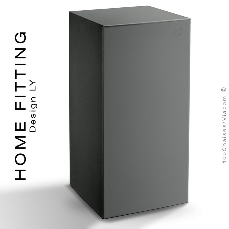 Table haute carré HOME FITTING, structure plastique couleur noir