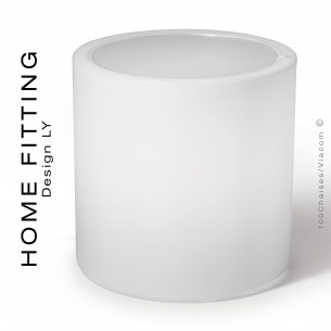 Table lumineuse HOME FITTING ronde, structure plastique, plateau plexiglass.
