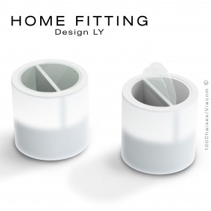 Table, desserte lumineuse HOME FITTING LED, structure plastique avec rangement, plateau plexiglass.