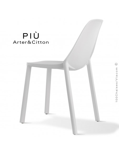 Chaise design PIÙ, structure plastique couleur blanc