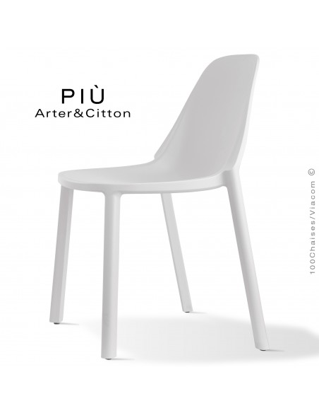 Chaise design PIÙ, structure plastique couleur blanc