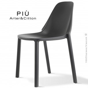 Chaise design PIÙ, structure plastique couleur anthracite.