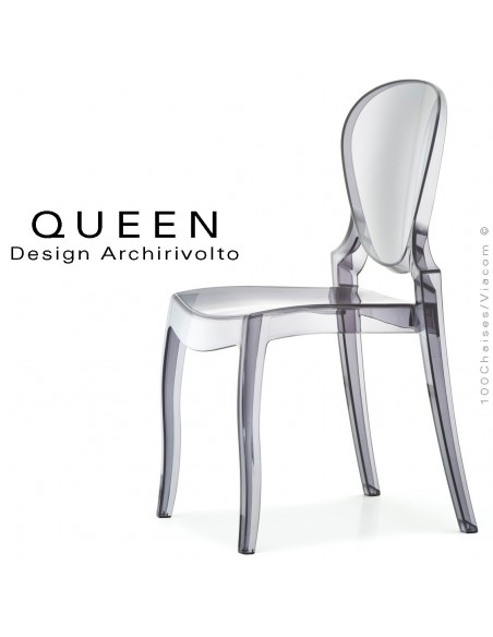 QUEEN chaise design plastique transparente (lot de 6 chaises).