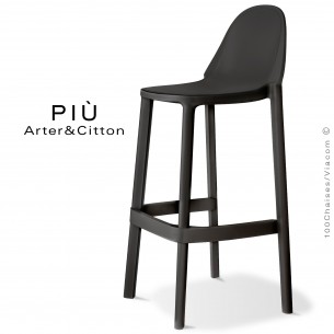  Tabouret de bar PIÙ, structure plastique couleur anthracite.