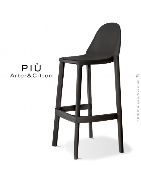  Tabouret de bar PIÙ, structure plastique couleur anthracite.