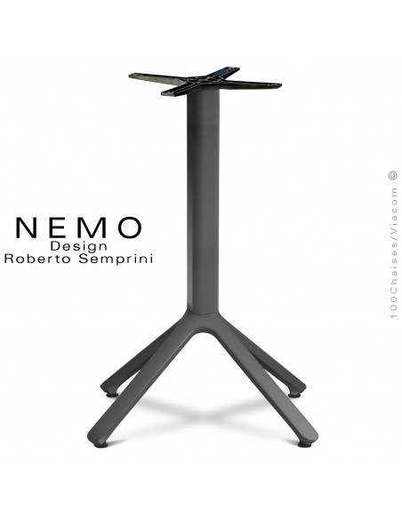 Table NEMO pour CHR., piétement aluminium peint anthracite, pour plateau fixe.