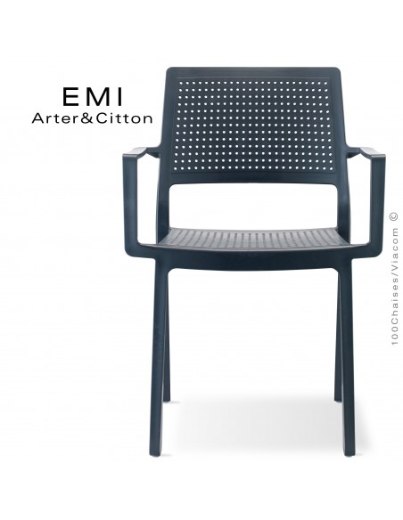 Fauteuil design EMI, structure plastique couleur anthracite.