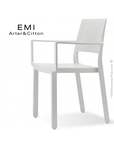 Fauteuil design EMI, structure plastique couleur blanc.