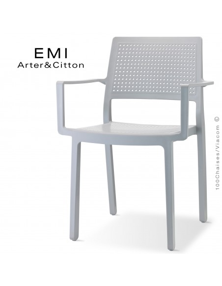 Fauteuil design EMI, structure plastique couleur gris.