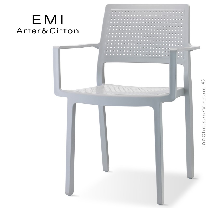 Fauteuil design EMI, structure plastique couleur gris.