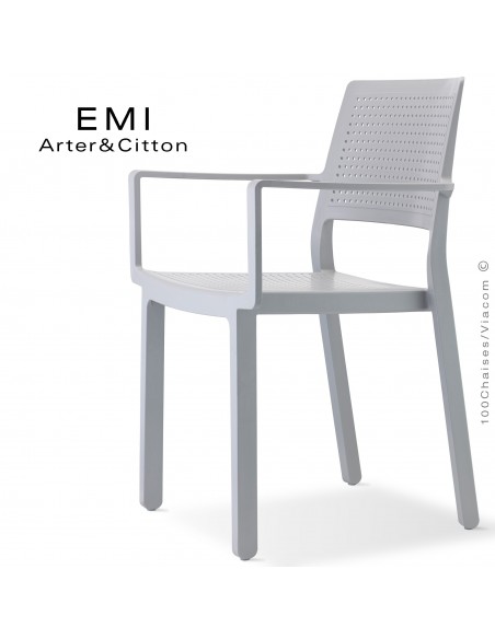 Fauteuil design EMI, structure plastique couleur gris.