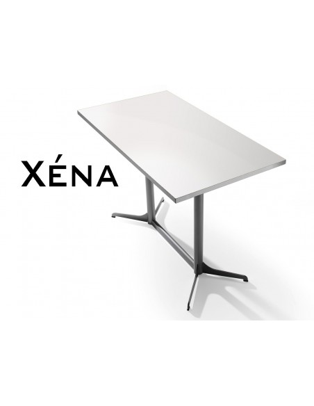 Xéna table rectangulaire, plateau finition blanc.