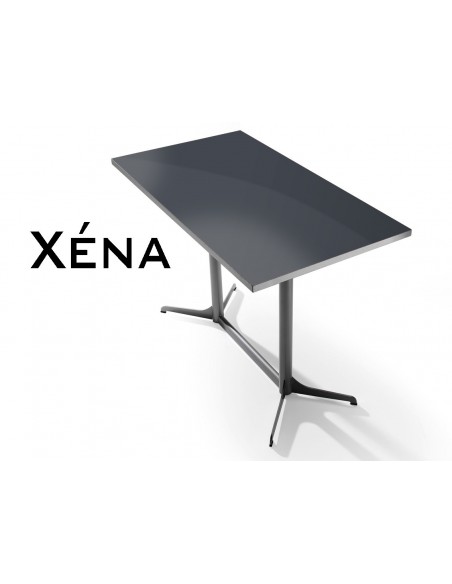 Xéna table rectangulaire, plateau finition gris foncé.