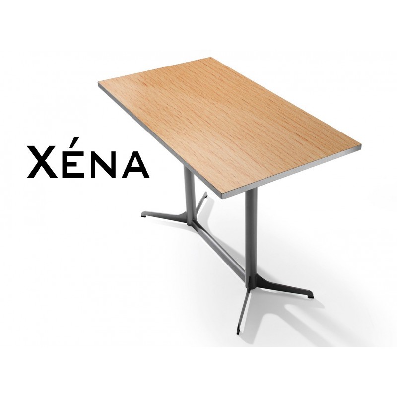 Xéna table rectangulaire, plateau finition hêtre naturel.