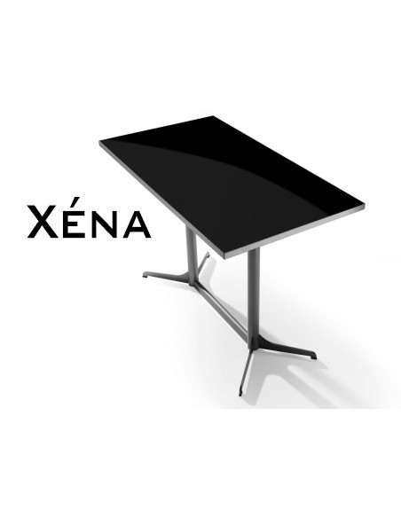 Xéna table rectangulaire, plateau finition noir.