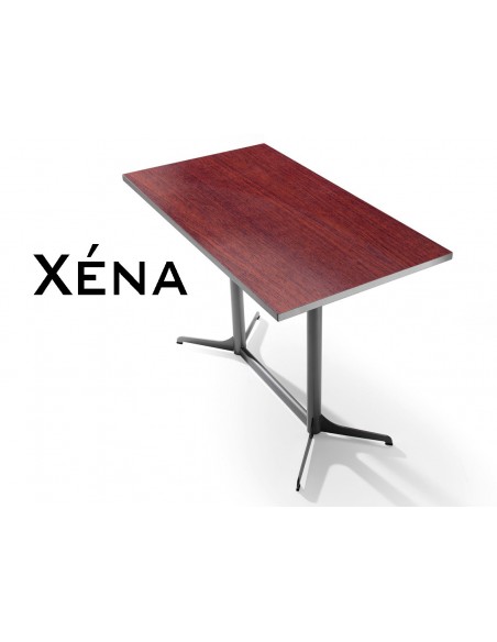 Xéna table rectangulaire, plateau finition noyer.