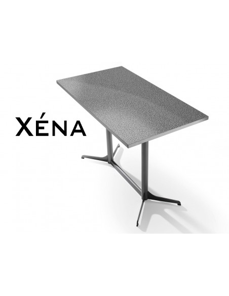 Xéna table rectangulaire, plateau finition effet pierre.