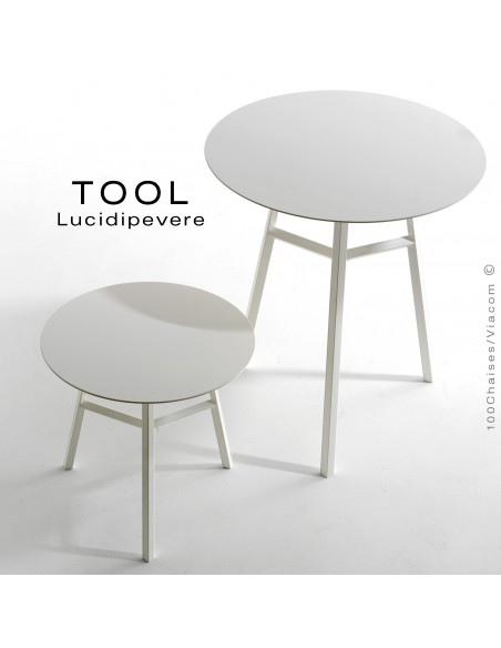 Collection de table TOOL, structure en acier peint métallique.