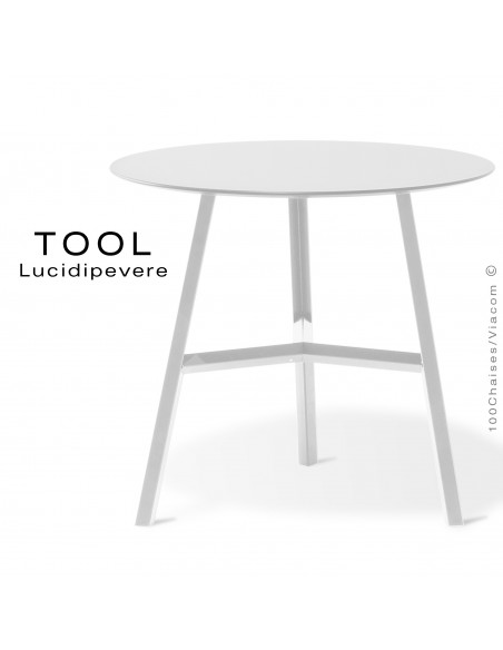 Table TOOL 45, structure en acier peint blanc.