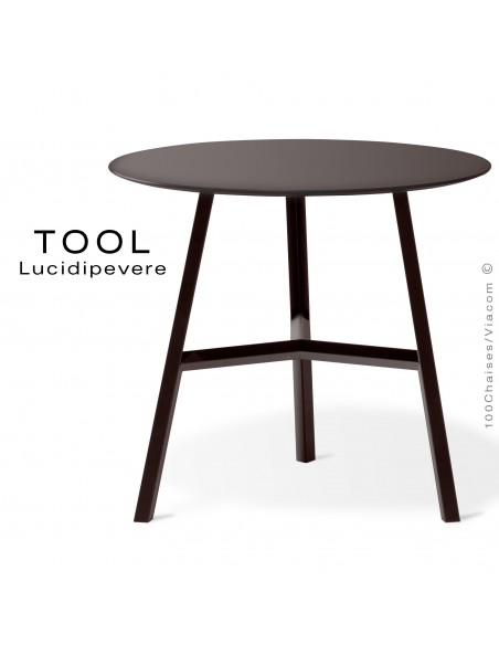 Table TOOL 45, structure en acier peint marron.