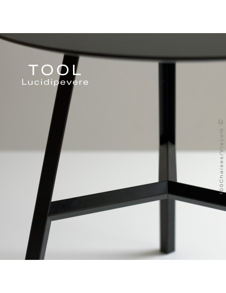 Collection de table TOOL, structure en acier peint métallique.