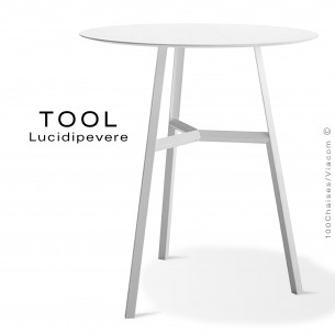 Table TOOL 75, structure en acier peint blanc.